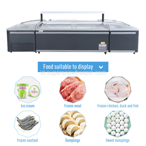 Display ganda komersial freezer chiller horizontal